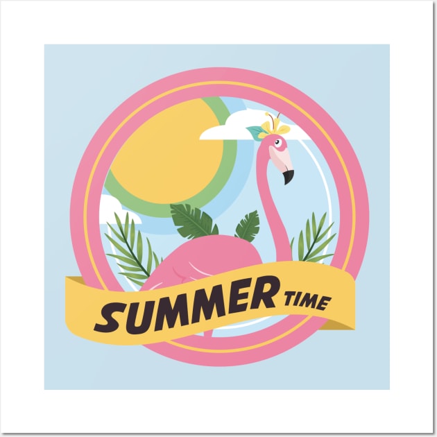 summer flamingo Wall Art by Gunszz